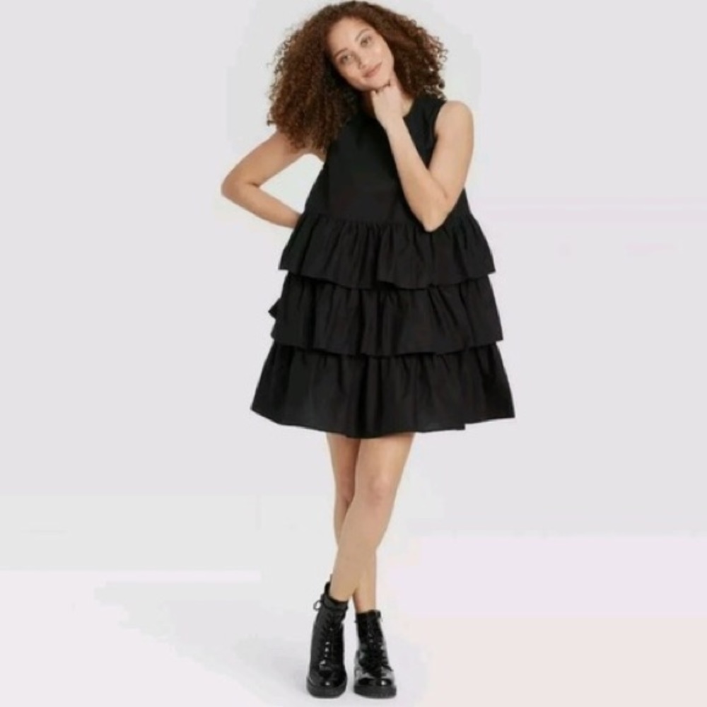 Black Tiered Ruffle Dress